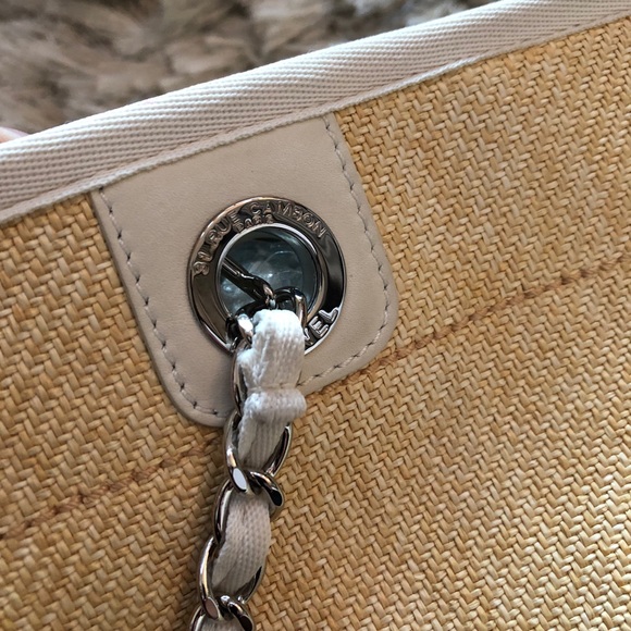 🌟SOLD🌟Chanel Small Deauville in Yellow Raffia - Picture 7 of 8